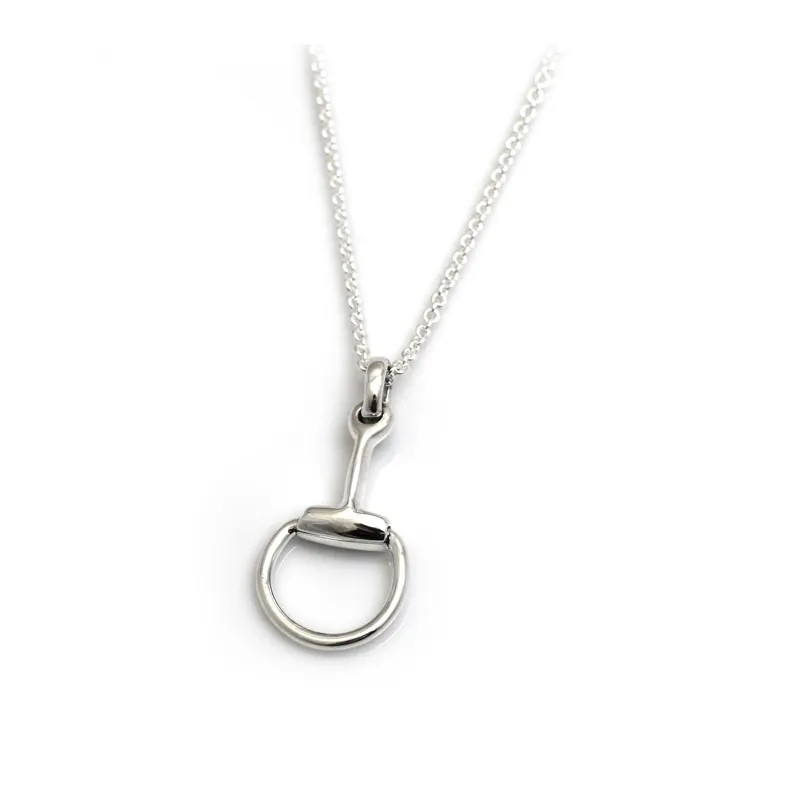 Hiho Sterling Silver Snaffle Pendant Fine Chain